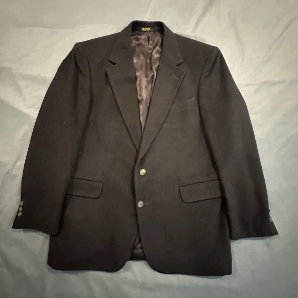 Ron Chereskin Premier Blazer Mens 44R Camel Hair Blend Two Button Sport Coat